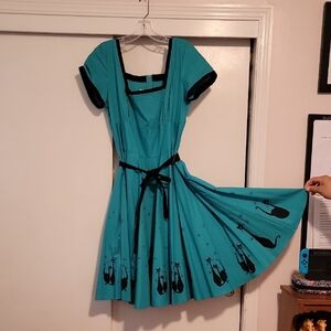 Heart Of Haute Atomic Cats Teal Dress XL